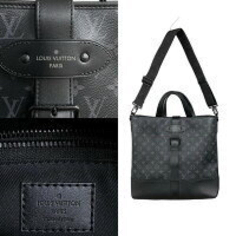 Louis Vuitton Saumur Tote Eclipse Black Leather Shoulder Bag - Picture 3 of 8